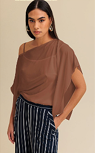 Charry - Blusa Lisa C/ Capa Sobreposta