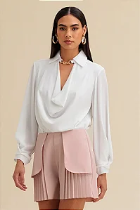 Charry - Blusa Lisa Mangas Longas Degagê
