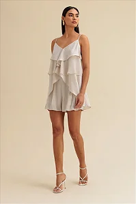 Charry - Blusa Alongada Lisa Com Babados