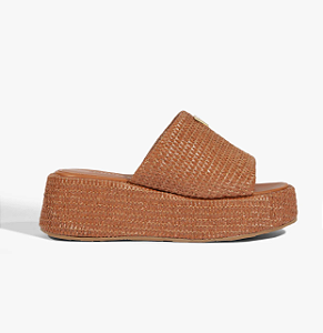 Schutz - Papete Plataforma Ráfia Caramelo