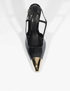 Schutz - Scarpin Slingback Verniz Couro Preto