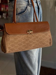 Luiza Barcelos - Bolsa Média Em Camurça Fendi Viena Caramelo