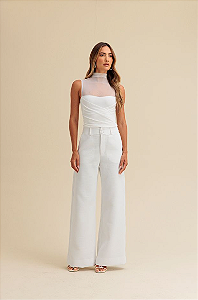 Charry - Blusa Ajustada Lisa Com Transparencia