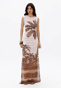 My Favorite Things - Vestido Super Midi Estampado De Tule