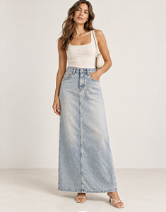 My Favorite Things - Saia Jeans Longa Cintura Média