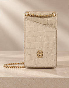 Schutz - Bolsa Porta Celular Croco Off White