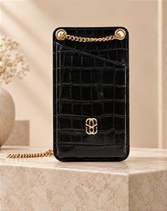 Schutz - Bolsa Porta Celular Croco Preto