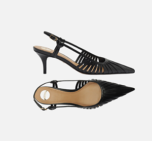 Arezzo - Scarpin Preto Salto Fino Fivela Slingback