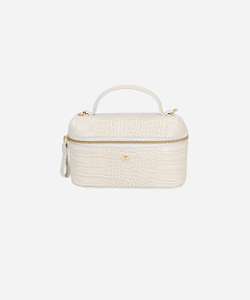 Luiza Barcelos - Bolsa Vanity Pequena Em Couro Croco Off White