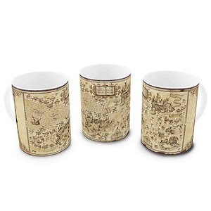 Caneca Porcelana Harry Potter Mapa 325ml