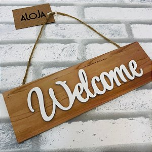 Placa em Mdf Welcome