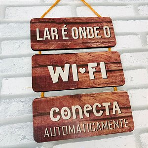 Placa em Mdf Onde Wifi Conecta
