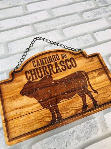 Placa em Mdf Cantinho do Churrasco