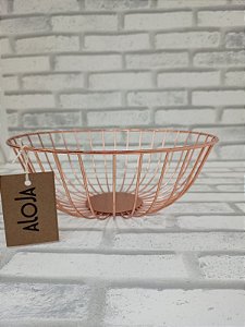 Fruteira de Metal Aramado Rose