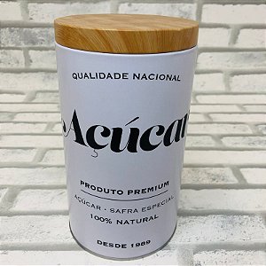 Lata de Metal Branca Açúcar