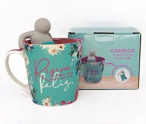 Caneca 350ml c/ Infusor p/ Reserve um Tempo