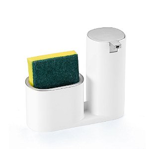 Dispenser P/Detergente/Bucha Branco/Cromo Fosco Linha Conceito Arthi
