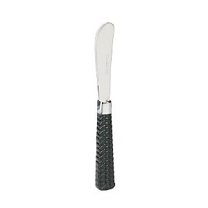 CJ 6 Espatulas de Aço Inox C/Cabo de Plástico Rattan Preto 15cm