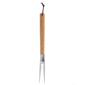 Garfo para Churrasco de Aço Inox e Cabo de Bambu 38cm