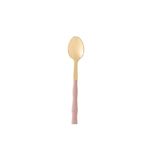 Conjunto 6 Colheres de Chá de Aço Inox Bambu Elegant Champanhe/Rose 12,5cm