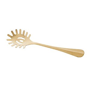 Pegador para Macarrão de Aço Inox Positano Dourada 27,5cm
