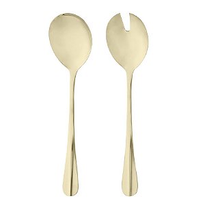 Conjunto 2 Peças para Salada de Aço Inox Positano Dourada 27cm
