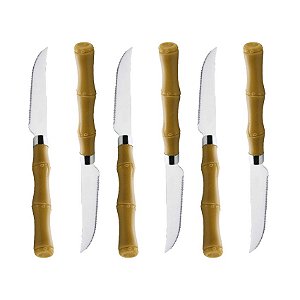 Faca de Churrasco de Aço Inox com Cabo De Plástico Bambu Basic 20cm