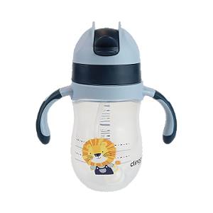 Copo Anatômico Com Canudo De Silicone 220ml Azul - Clingo