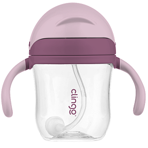 Copo de Transição Tritan Antivazamento Rosa com Alça