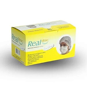 Caixa Display Com 50 Máscaras Descartáveis Branco REALDESC
