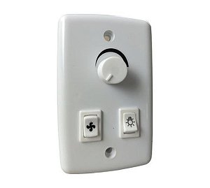 CONTROLE VENTILADOR ROTATIVO + 1 LAMPADA  BIVOLT "CV-01" - EMBUTIR-  AP