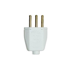 PLUG MACHO 3P 10A BRANCO - MEC