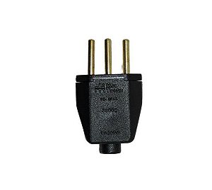 PLUG MACHO 3P 10A PRETO - MEC
