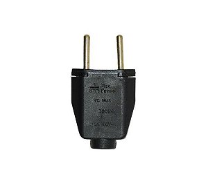 PLUG MACHO 2P 10A PRETO - MEC