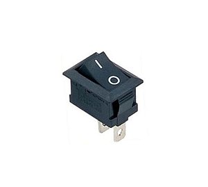 CHAVE GANGORA RETANGULAR LIGA/DESLIGA 6A/250V - 2 TERMINAIS - PRETO - UNIS