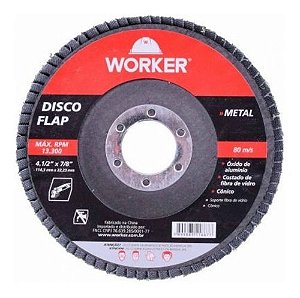 DISCO FLAP GRAO 80 114,3mm X 22,23MM WORKER