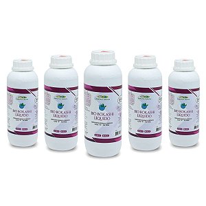 Kit Com 5 Fertilizantes Orgânico Bio Bokashi Líquido 1 Litro