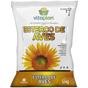 Fertilizante Orgânico Classe A Esterco De Aves Vitaplan 5kg