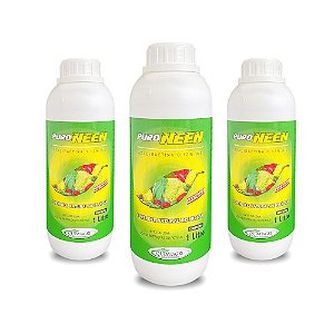 Kit 3 Puro Neen Óleo Natural Anti Pragas Quimiagri 1 Litro