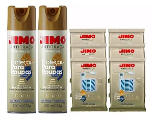 Kit 2 Anti Traça Jimo 300ml + 6 Cartelas Anti Traça Jimo