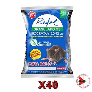 Kit Com 40 Iscas Anti Ratos Ratol Gs De Uso Doméstico - 50g