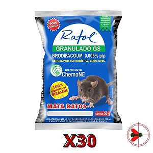 Kit Com 30 Iscas Anti Ratos Ratol Gs De Uso Doméstico - 50g