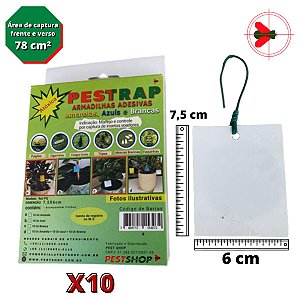 Pestrap Branca Pega Fungus Gnats Mod Ret Pq 7,5x6 10 Un