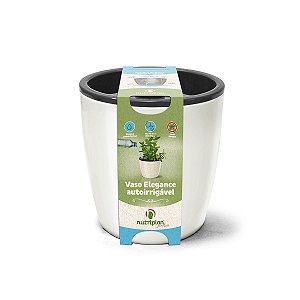 Vaso Elegance Autoirrigável Branco 1,3 Litros Nutriplan