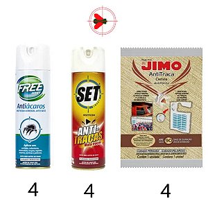 Kit 4 Free Inset Ácaro + 4 Set Inset Traças +4 Cartela Traça