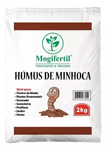 Humus de Minhoca Adubo Orgânico Embalagem de 2KG