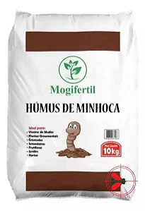 Humus de Minhoca Adubo Orgânico Embalagem de 10KG