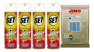 Kit Anti Traças Set Inset  4 Un + Cartela Jimo 1 Un