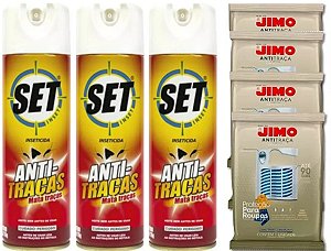 Kit Anti Traças Set Inset  3 Un + Cartela Jimo 4 Un