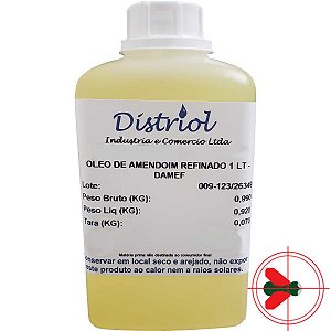 Óleo De  Amendoim Refinado 100% Natural Distriol 1 Lt